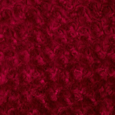 Red Minky Rosebud Fabric