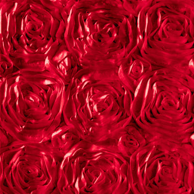 Rosette Satin Red Fabric