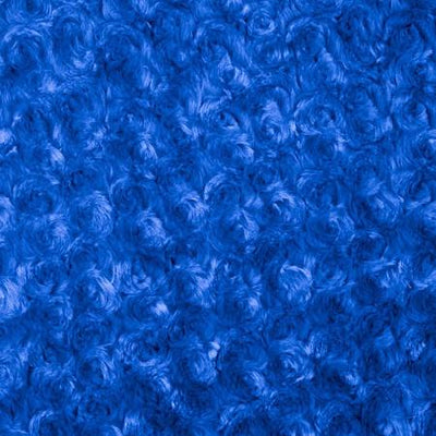 Royal Blue Minky Rosebud Fabric