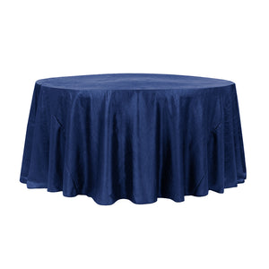 120" Royal Blue Crinkle Crushed Taffeta Round Tablecloth