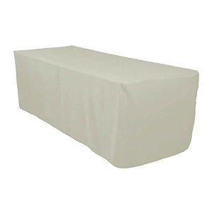 8 Ft Silver Polyester Rectangular Tablecloth