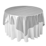 Silver Satin Overlay Tablecloth 60" x 60"