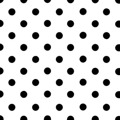 Small Black Dots on White Poly Cotton Fabric