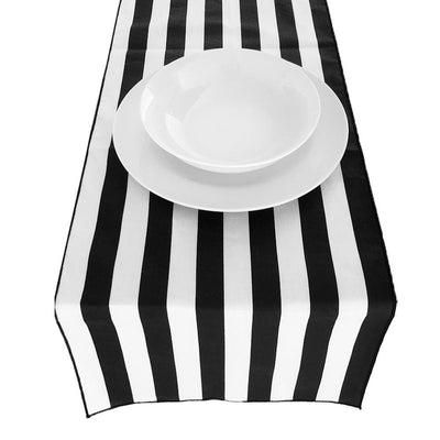 Black Poly Cotton Stripe Runner