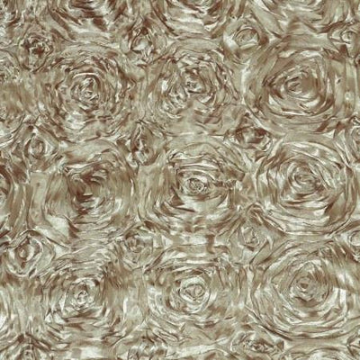 Taupe Rosette Satin Fabric