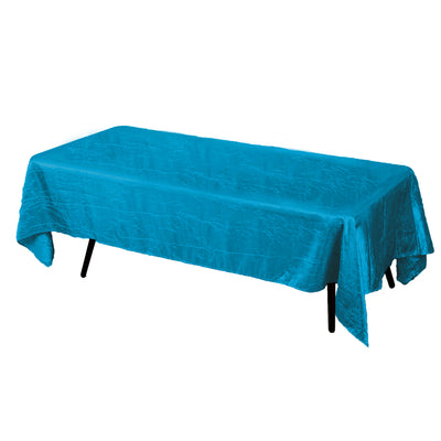 Teal Crinkle Crushed Taffeta Rectangular Tablecloth 60 x 126