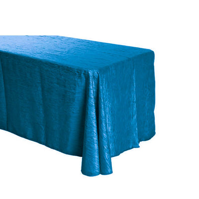 Teal Crinkle Crushed Taffeta Rectangular Tablecloth 90 x 132