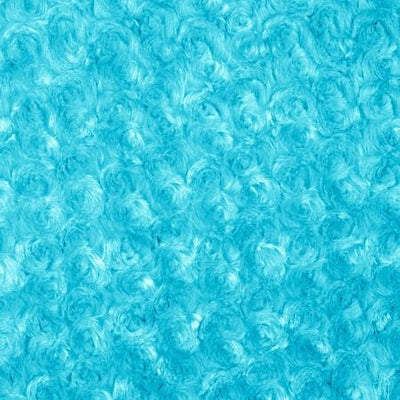 Turquiose Minky Rosebud Fabric