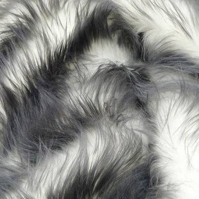 Gray Faux Fur Candy Shaggy Fabric Long Pile