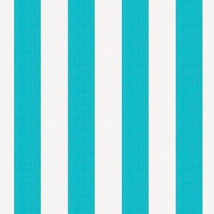 1" One Inch Turquoise and White Stripes Poly Cotton Fabric