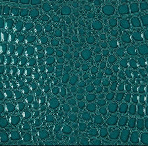 Turquoise Vinyl Crocodile, 55" Inches Wide