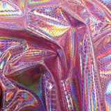 Pink Nuevo Viper Cobra Snake Holographic Embossed Iridescent Vinyl Fabric