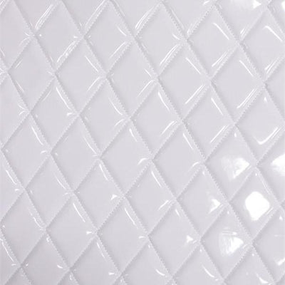 White Glossy Quilted Vinyl Fabrics