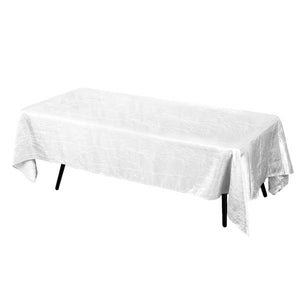 White Crinkle Crushed Taffeta Rectangular Tablecloth 60 x 108"