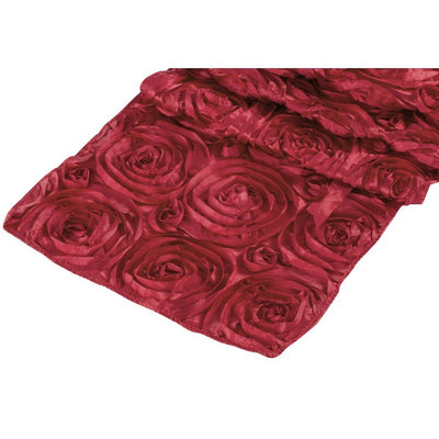 ( 3 Pack ) Apple Red Rosette Satin Table Runner