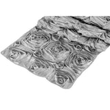 ( 3 Pack ) Silver Rosette Satin Table Runner