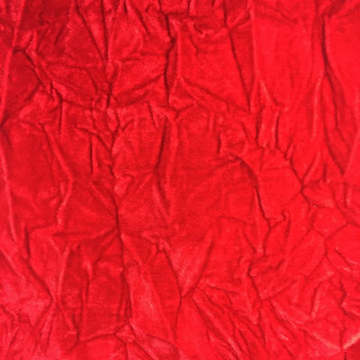 Light Red Flocking Crushed Velvet Fabric