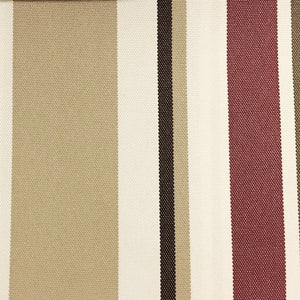 Burgundy Multi Stripe Canvas Waterproof Outdoor Fabric