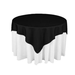 Black Square Polyester Overlay Tablecloth 60" x 60"