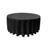 Jet Black 100% Polyester Round Tablecloth 108"