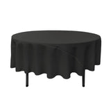 90" Black Polyester Round Tablecloth