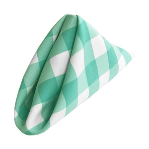 (12 / Pack) White Mint 18" Checkered Polyester Napkin