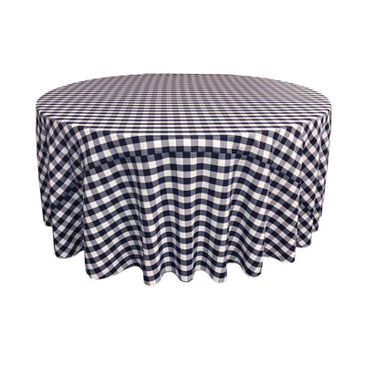 Navy Polyester Checkered Round 108