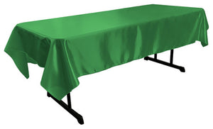 Kelly Green Bridal Satin Rectangular Tablecloth 60 x 126"