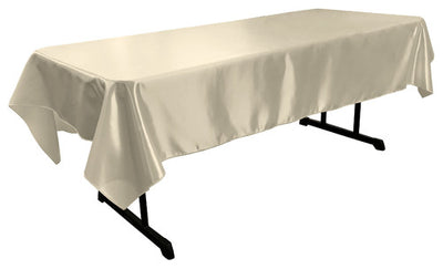 Ivory Bridal Satin Rectangular Tablecloth 60 x 126