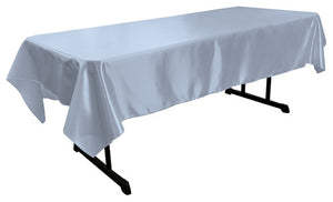 Light Blue Bridal Satin Rectangular Tablecloth 60 x 126"