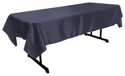 Navy Blue Bridal Satin Rectangular Tablecloth 60 x 126