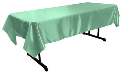 Mint Bridal Satin Rectangular Tablecloth 60 x 126