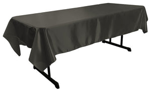 Black Bridal Satin Rectangular Tablecloth 60 x 126"