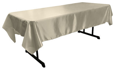 Silver Bridal Satin Rectangular Tablecloth 60 x 126