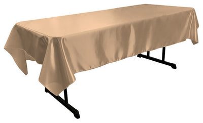 Taupe Bridal Satin Rectangular Tablecloth 60 x 126