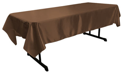 Brown Bridal Satin Rectangular Tablecloth 60 x 126