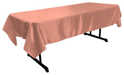 Dusty Rose Bridal Satin Rectangular Tablecloth 60 x 126