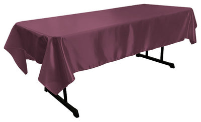 Eggplant Bridal Satin Rectangular Tablecloth 60 x 126