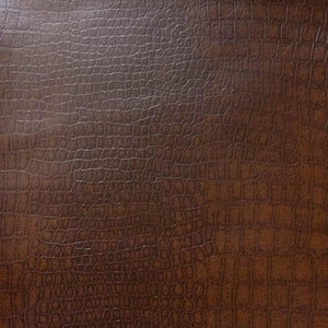 Brown Crocodile 100% PU Faux Leather Vinyl Fabric