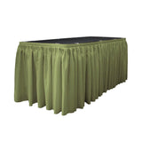 14 Ft. x 29 in. Dark Sage Accordion Pleat Polyester Table Skirt