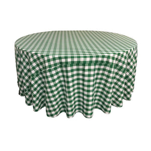 Hunter Green Polyester Checkered Round 90"