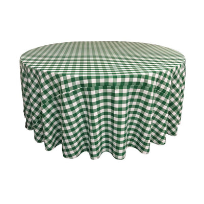 Hunter Green Polyester Checkered Round 90