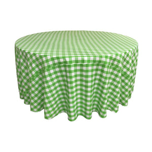 Lime Polyester Checkered Round 108"