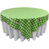 White Lime Checkered Square Overlay Tablecloth Polyester 72" x 72"