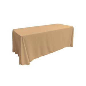 Khaki 100% Polyester Rectangular Tablecloth 90" x 132"