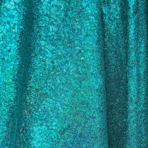 Turquoise Mini Glitz Sequin Mesh Fabric