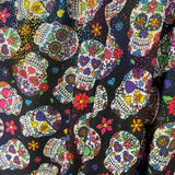 skulls print with metallic dots Spandex Fabric