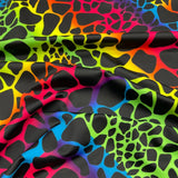 Rainbow Animal Giraffe Tie Dye Nylon Print Spandex Fabric