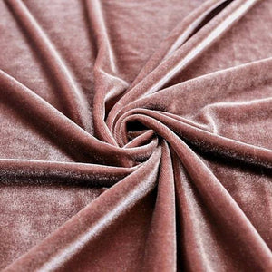 Mauve Velvet Stretch Fabric