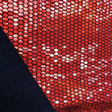 Red Honeycomb Hologram Sequins on Black